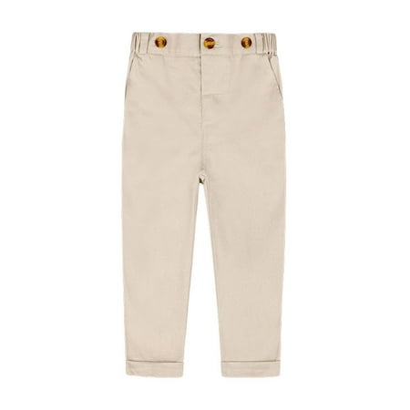 Favoffer Boys Multicolor Solid & Striped Elastic-Waist Dress Pants & Toddler Suit Trousers - Formal Party School Casual 18M-13Y