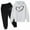White, variant on PIOMLL Outfit Sets for Girls Casual 2 Piece Printed Hoodie Pants Playful Bottoms Comfy Youth Black Winter Clothing 3-4 Years