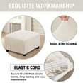 thumbnail image 3 of EIGTHTAIL Square Ottoman Covers Ottoman Slipcovers Folding Storage Stool Furniture Protector Form Fit with Elastic Bottom  Stretch High Spandex Small Checks Jacquard Fabric Brown XL 35”-, 3 of 6