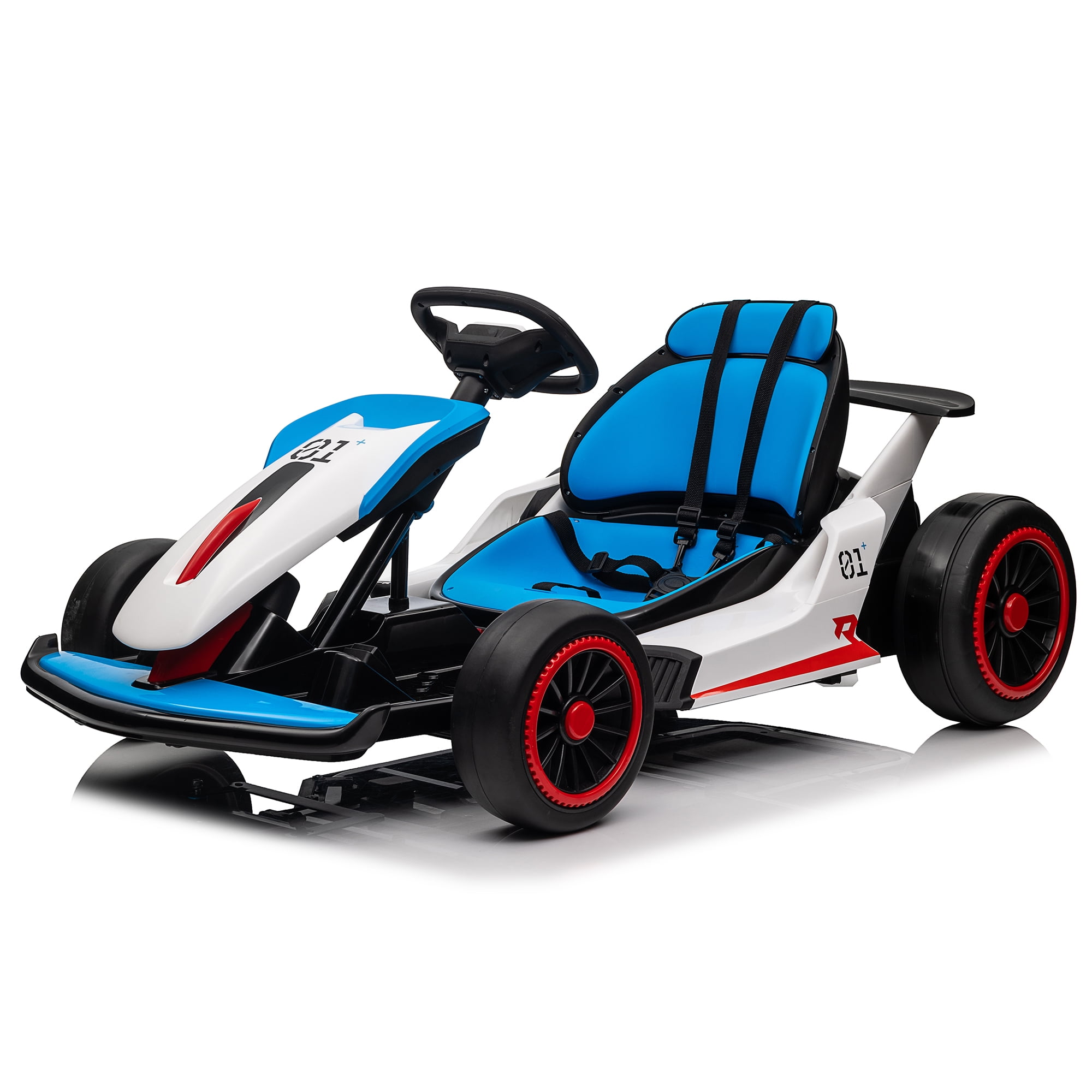 24V Electric Go Kart ride on toys for boys girls Age 6+, Blue