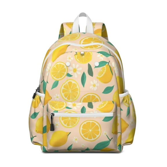 Lemon Backpack for School,Cute School Bag,Schoolbag with Adjustable Shoulder Straps & Padded Back,13.4"x11"x4.7"