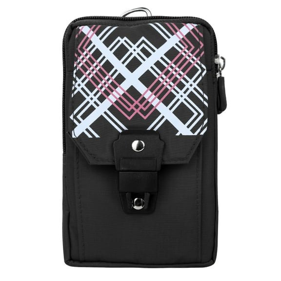 Travel Friendly Nylon Zippered Pouch with Clip for Phones, Money, and Cameras