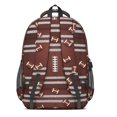 thumbnail image 3 of Football Stripe Brown Pattern Backpack for School, Cute School Bag with Adjustable Shoulder Straps and Padded Back, 16.9"x12.6"x5.9", 3 of 5