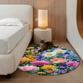 thumbnail image 2 of Round Rug 4Ft Washable Non-Slip, Watercolor Spring Floral Circle Area Rugs for Living Room Bedroom, Farmhouse Flowers Colorful Indoor Floor Mats Carpet Runner for Home Decor Aesthetic, 2 of 8