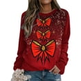 thumbnail image 4 of Camisas navideñas para mujer, sudadera ligera con cuello redondo de manga larga estampada, camisetas cómodas gráficas Pompotops gfhjh14576, 4 of 5