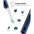 thumbnail image 6 of 7AM2M Sonic Electric Toothbrush with 6 Brush Heads for Adults and Kids, One Charge for 90 Days, Wireless Fast Charge, 5 Modes with 2 Minutes Built in Smart Timer, Electric Toothbrushes (Navy Blue), 6 of 8