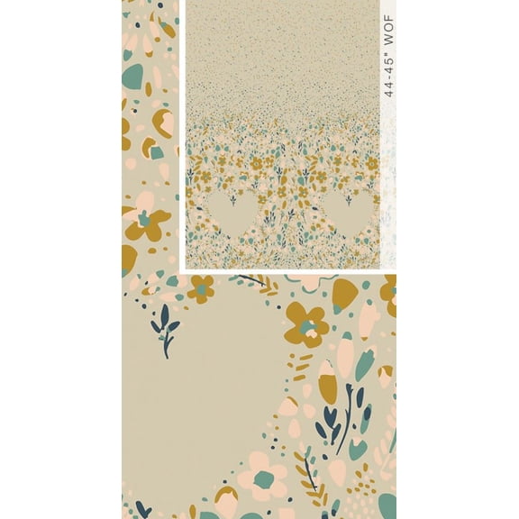 Art Gallery Fabrics Garden Dreamer 100% Cotton Poplin Fabric, Love Garden Calm Flower Print for Quilting & Dressmaking, 43" Wide, By the Yard