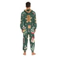 thumbnail image 4 of FORMRS Onesies Pajama for Adults Unisex Hoodie Winter Jumpsuit One Piece Sleepwear, Sizes S-2XL, Green Christmas Gingerbread, 4 of 7