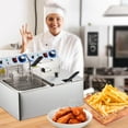 thumbnail image 3 of Garvee  2800W Commercial Electric Deep Fryers, 20 L, 2-Baskets, Silver, 3 of 7