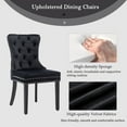 thumbnail image 6 of Velvet Dining Chairs Set of 4, Upholstered High-end Tufted Dining Room Chair with Nailhead Back Ring Pull Trim Solid Wood Legs, Nikki Collection Modern Style for Kitchen, Black, 6 of 9
