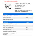 thumbnail image 2 of Fuel Pump - Compatible with 1998 - 2001 Dodge Ram 1500 1999 2000, 2 of 2