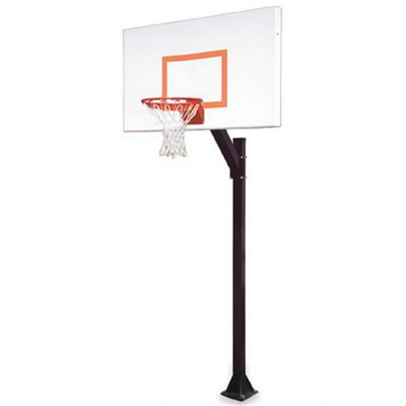 Legacy Endura-BP Steel-Aluminum In Ground Fixed Height Basketball System, Brick Red