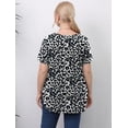 thumbnail image 3 of Purcoar Women Plus Size Round Neck T-Shirt Printed Floral Top, 3 of 5