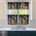 thumbnail image 3 of Night Mushroom Butterfly 3-Piece Kitchen Curtains Set Kitchen Curtains Sets with Valance for Windows Rod Pocket Machine Washable Kitchen Decor Decorations (54"x18"+2x27.5"x24"), 3 of 6