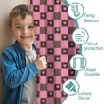 thumbnail image 3 of Blackout Kids Curtains,Pink Brown Heart Checkered Pattern Childrens Insulated Curtains Set Of 2,Bedroom Essentials,Toddler Room Decor 52"x84", 3 of 5