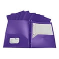 thumbnail image 5 of School Smart 2019635 Heavyweight Two-Pocket Poly Folder with Fasteners, Purple - Pack of 25, 5 of 5