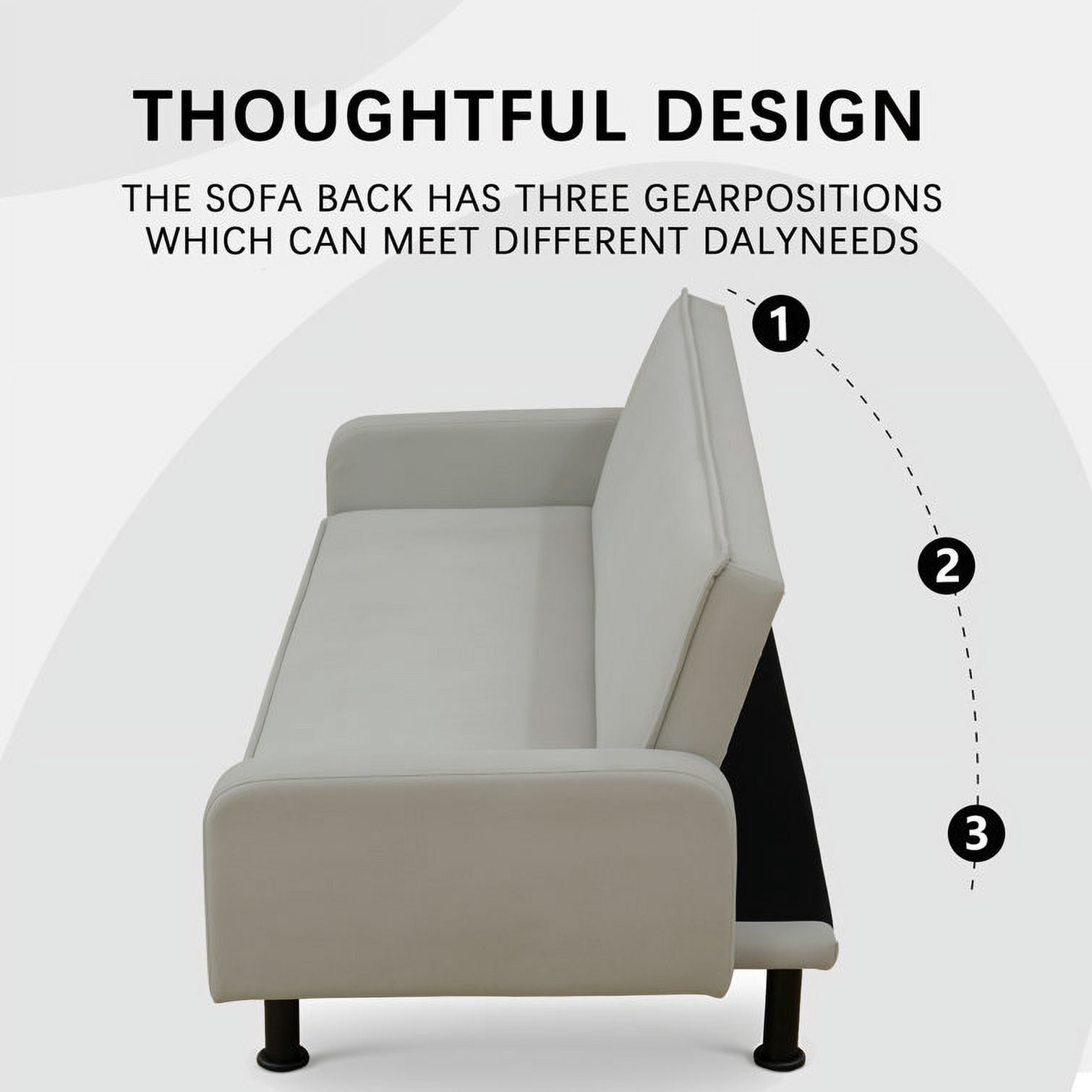 Convertible Sleeper Futon Sofa Bed Small Euro Lounger Daybed Couch for Living Room Bedroom Flannel