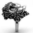 thumbnail image 5 of Men Women Skull Roses Ring 316L Stainless Steel with Top Grade Crystal in Black Diamond, 5 of 5