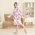 thumbnail image 2 of FORMRS Niños Bathrobe Unisex Hooded Robe Soft Plush Pajamas Sleepwear, Size 7-9T, Pink Ice Cream, 2 of 7