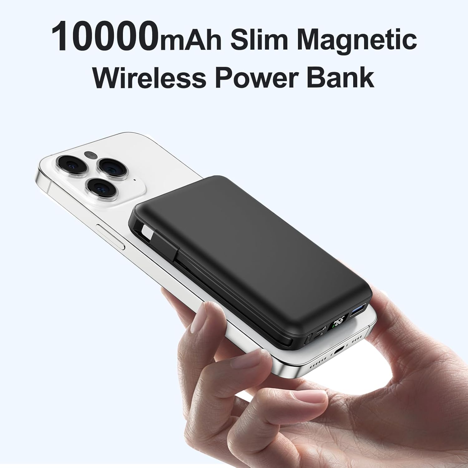 for Magsafe Portable Charger - 10000mAh Battery Pack with USB-C Cable and PD 20W USB C Fast Charging LED Display, Magnetic Wireless Power Bank iPhone 17/16/15/14/13/12/Pro/Pro Max