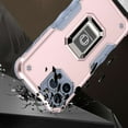 thumbnail image 4 of Bemz Phone Case for iPhone 15 Pro Max with Tempered Glass Screen Protector, Camera Protection Heavy Duty Shockproof Protection Magnetic Mount Stand Cover (Titanium Pink Gray), 4 of 6