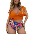 thumbnail image 2 of Feimerou Women Two Piece Plus Size Tankini Swimsuits High Waisted Tummy Control Bathing Suits Sexy Bikini Swimsuits with Bottom Deals Of The Week, 2 of 4