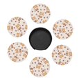 thumbnail image 3 of PAYOHTO Girls Kawaii Fox Premium PU Leather Coasters Set - 6 Stylish Round Drink Coasters with Storage Box for Home and Office Use, 3 of 6