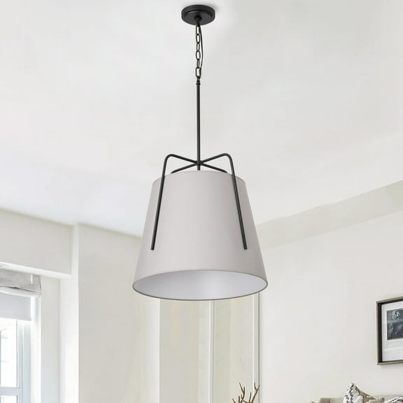 Modern Home Dome Pendant Light, Industrial Minimalist Fabric Boho Chandelier for Living Room Kitchen Bedroom Hallway