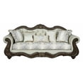 thumbnail image 2 of ACME Pierce Fabric Upholstered Tufted Sofa with 5 Pillows in Beige & Cherry, 2 of 6