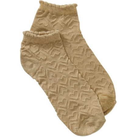 No Boundaries Texture Stars & Hearts 3pk Low Cut Socks