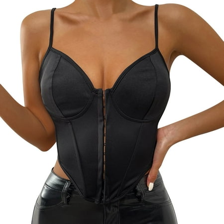 

Zlekejiko Women Lace Bra Strapless Satin Tube Top Crop Bustier Top Sheer Casual Blouse Tops Mini Bustier