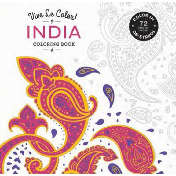 Pre-Owned Vive Le Color! India (Adult Coloring Book): Color In; De-Stress (72 Tear-Out Pages) (Paperback) 1419719823 9781419719820