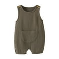 thumbnail image 2 of Nrmvnmi Baby Boy Romper Cotton Soft Sleeveless Solid Color One-Piece Jumpsuit Newborn Boys Summer Clothes Mothers Day Gifts 9-12 Months, 2 of 3