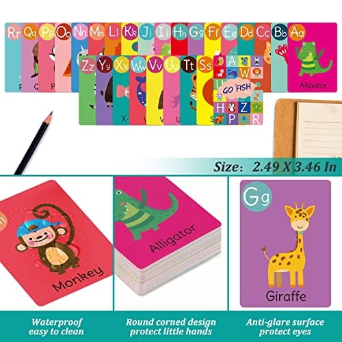 Juego de cartas Go Fish Classic Alphabet, aprendizaje de letras minúsculas en mayúsculas A DEEPLAY DEEPLAY