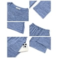 thumbnail image 6 of UVN Fall Womens Pajama Set 2 Piece Long Sleeve V Neck Top and Wide Leg Pant Ladies Soft Matching Lounge Set with Pockets, 6 of 11