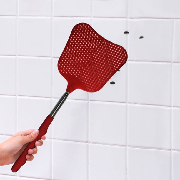 2pcs Swatters telescópico con mosca anti-slip manual Bugs Bugs Killer Tools Control de plagas Flyswatter para interiores al aire libre