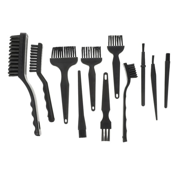 FRCOLOR  11 Pcs Anti-Static Cleaning Brush Computer Keyboard Car Electronics Cleaner Tool Black