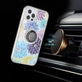 thumbnail image 3 of For iPhone 13 Pro Max AMAZE Floral IMD Hybrid with Magnetic Ring Stand Case Cover - D, 3 of 4