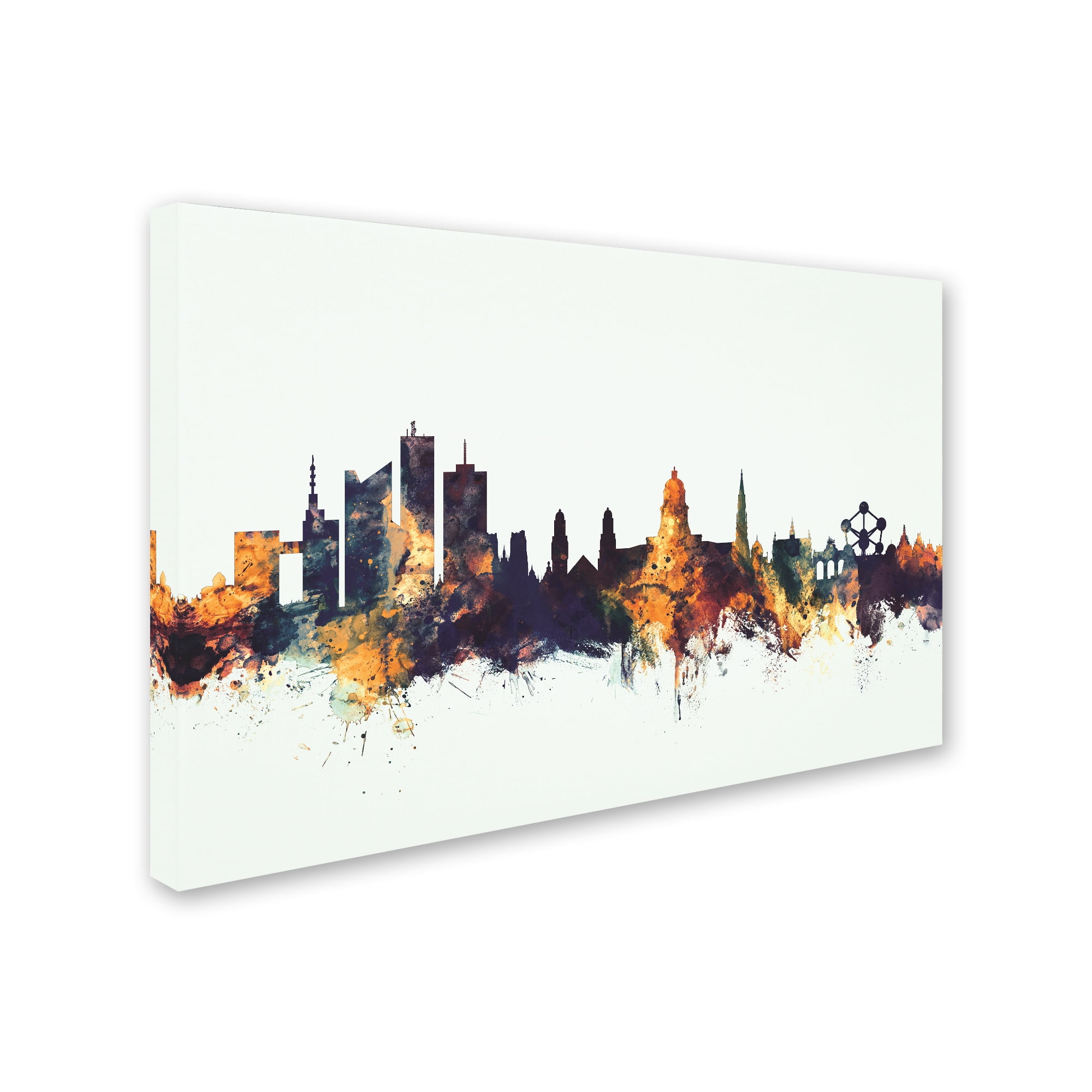 Trademark Fine Art 'Brussels Belgium Skyline V' Canvas Art by Michael Tompsett