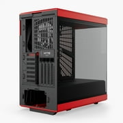 HYTE Y40 Modern Aesthetic Panoramic Tempered Glass Mid-Tower ATX Computer Gaming Case with PCIE 4.0 Riser Cable Included, Red