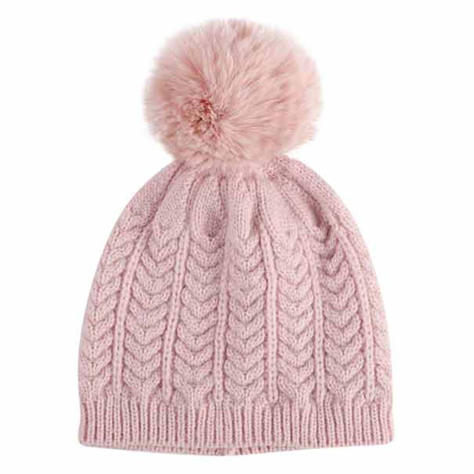 Lolmot Newborn Toddler Kids Winter Warm Fleece Beanie Hats Thick Warm Pompom Crochet Hairball Knit Cap - image 3 of 3