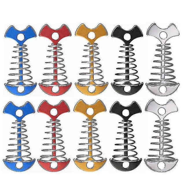 10 piezas de clavijas de anclaje ajustables para suelo de tablones, con hebillas para toldos de exterior, clavos fijos para camping