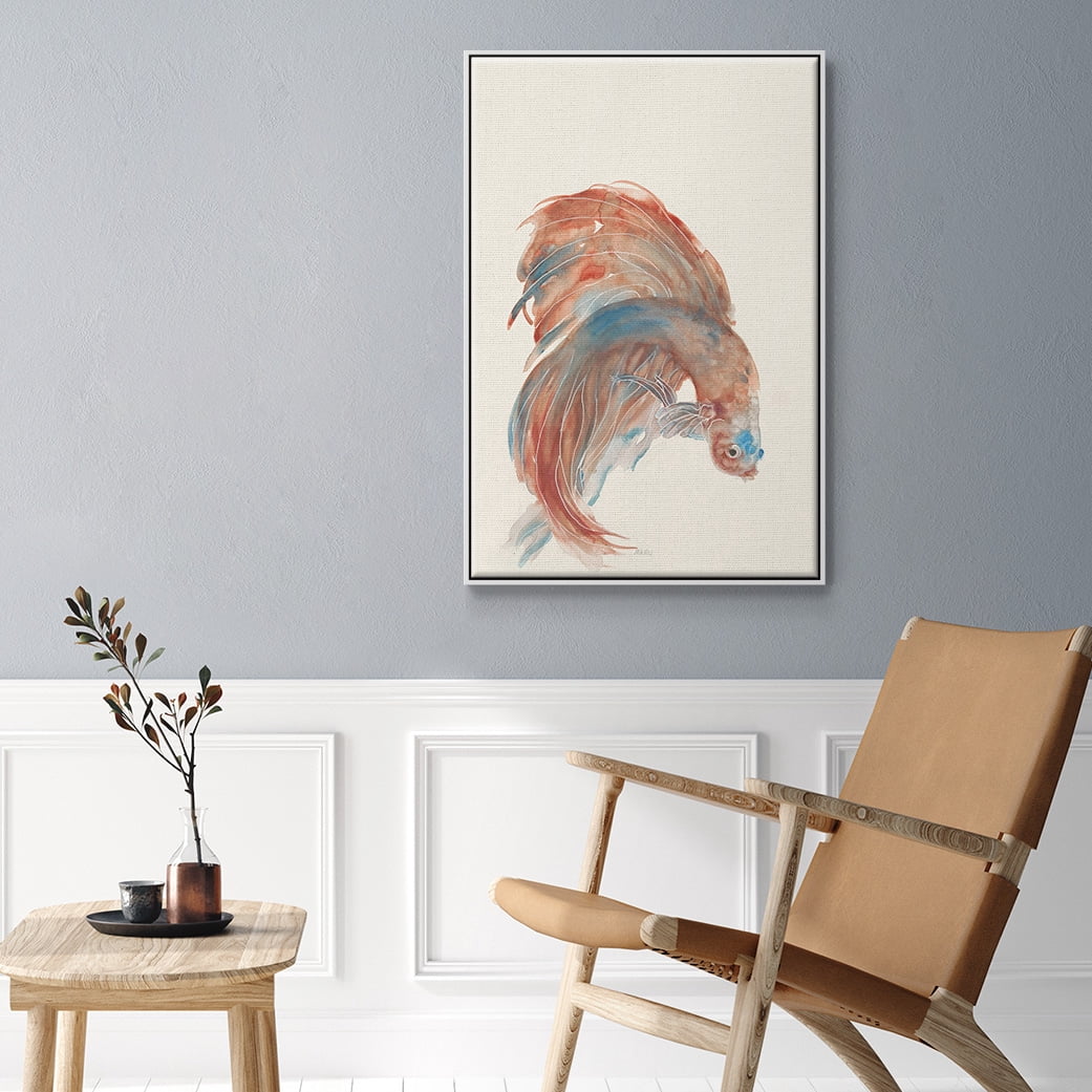 Betta III Framed Premium Gallery Wrapped Canvas - Ready to Hang - 17 x 25 - White Floating Frame