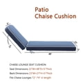 thumbnail image 5 of Blue 2-Pack Outdoor Chaise Lounge Cushions, 5'' Thick Olefin Patio Cushions with Removable Covers, Fade Resistant & Water Resistant Chaise Cushions for Poolside Patio Furniture, Fits 72-74''Lounges, 5 of 9