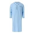 thumbnail image 4 of Mens Shirts,Hawaiian Shirt for Men,Mens Arabia Casual Long Sleeve Pocket Loose Robe Shirt Robe Solid Pocket,Shirts for Men,Tank Tops Men(Color:Blue,Size:M), 4 of 7