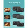 thumbnail image 2 of 3 in 1 Sandwich Maker, 1200W Waffle Maker, Panini Press Grill, With 5-gear Temperature Control and Removable Plates ,Nonstick Surface, Blue, 2 of 4