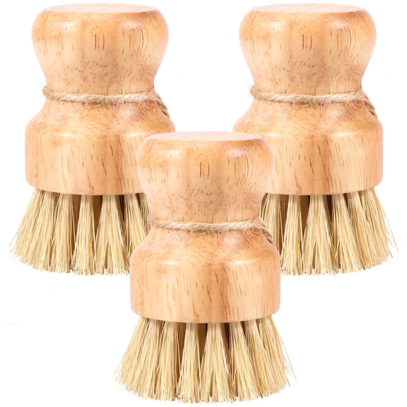 GHOJET Palm Brush, Kitchen Brush for Dish Pot Pan Sink Cleaning, Pack of 3
