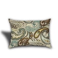 thumbnail image 2 of Set Of Three 18" X 18" Brown And Tan Zippered Paisley Throw Indoor Outdoor Pillow, 2 of 5