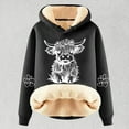 thumbnail image 4 of Puliio Womens Plus Size Hoodies Cute Cow Print Casual Fashion Plus Thick Long Sleeved Hoodie Soft Added Fleece Warm Comfortable Drawstring Hoody Pullover With Pocket, 4 of 4