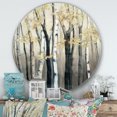 thumbnail image 3 of Designart 'Golden Birch Forest III' Farmhouse Metal Circle Wall Art, 3 of 3